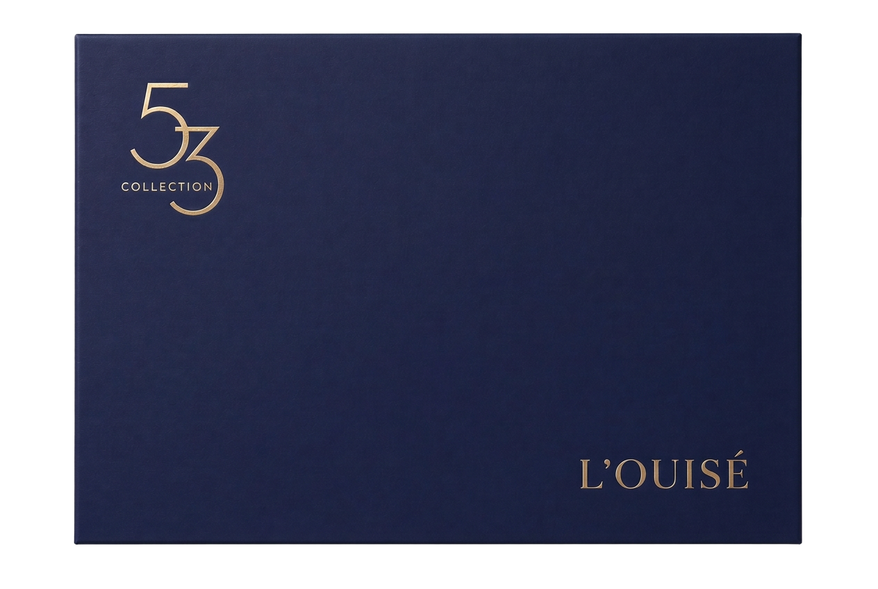 Closed L'OUISÉ 53 collection coffret with gold 53 emblem